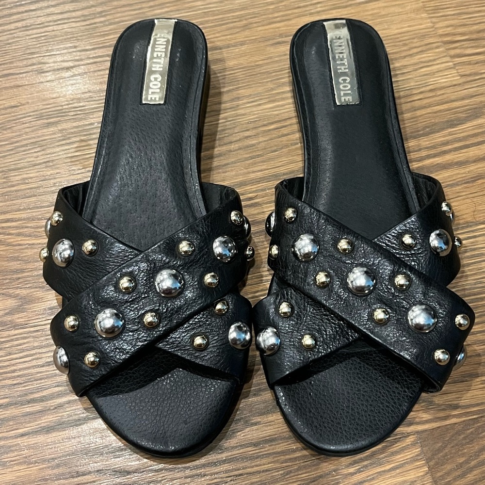 Kenneth Cole Leather Studded Sandals